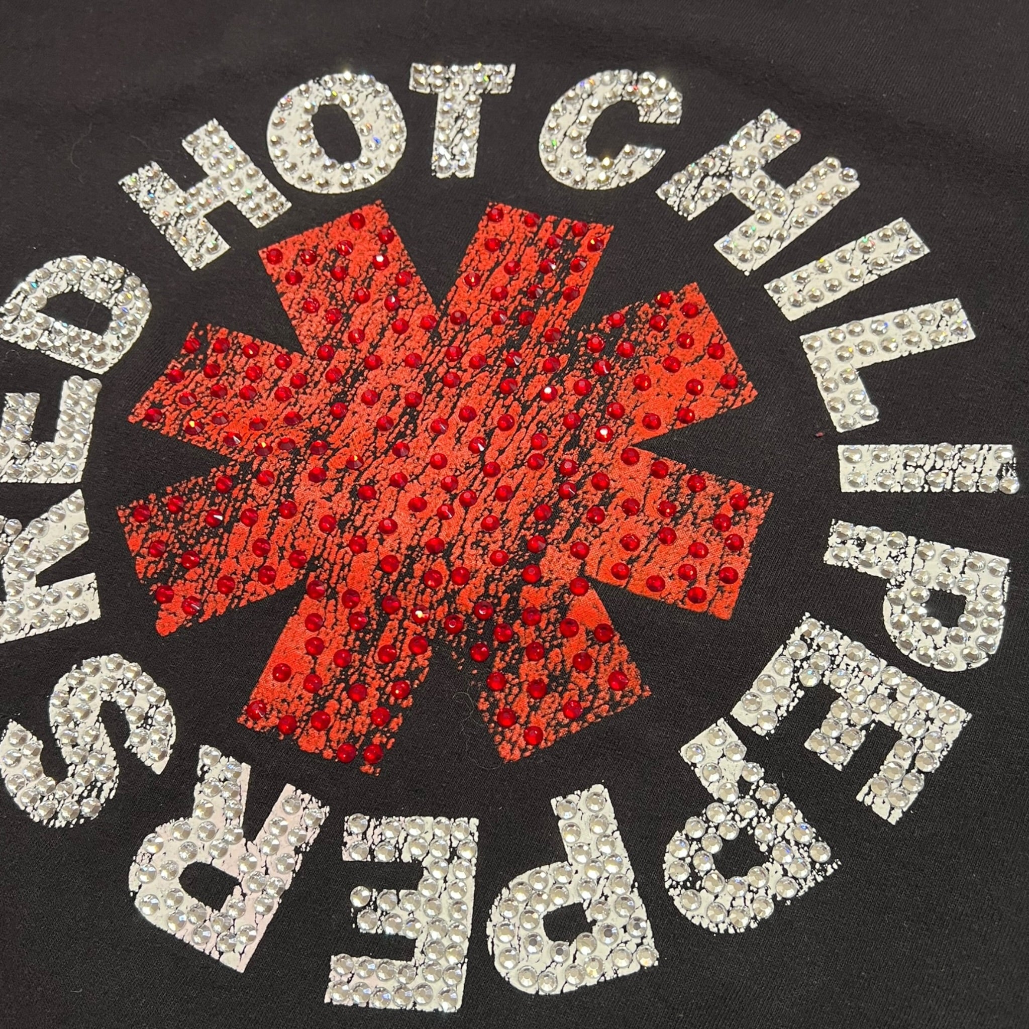 t shirt vintage con strass red hot chilli peppers tg M