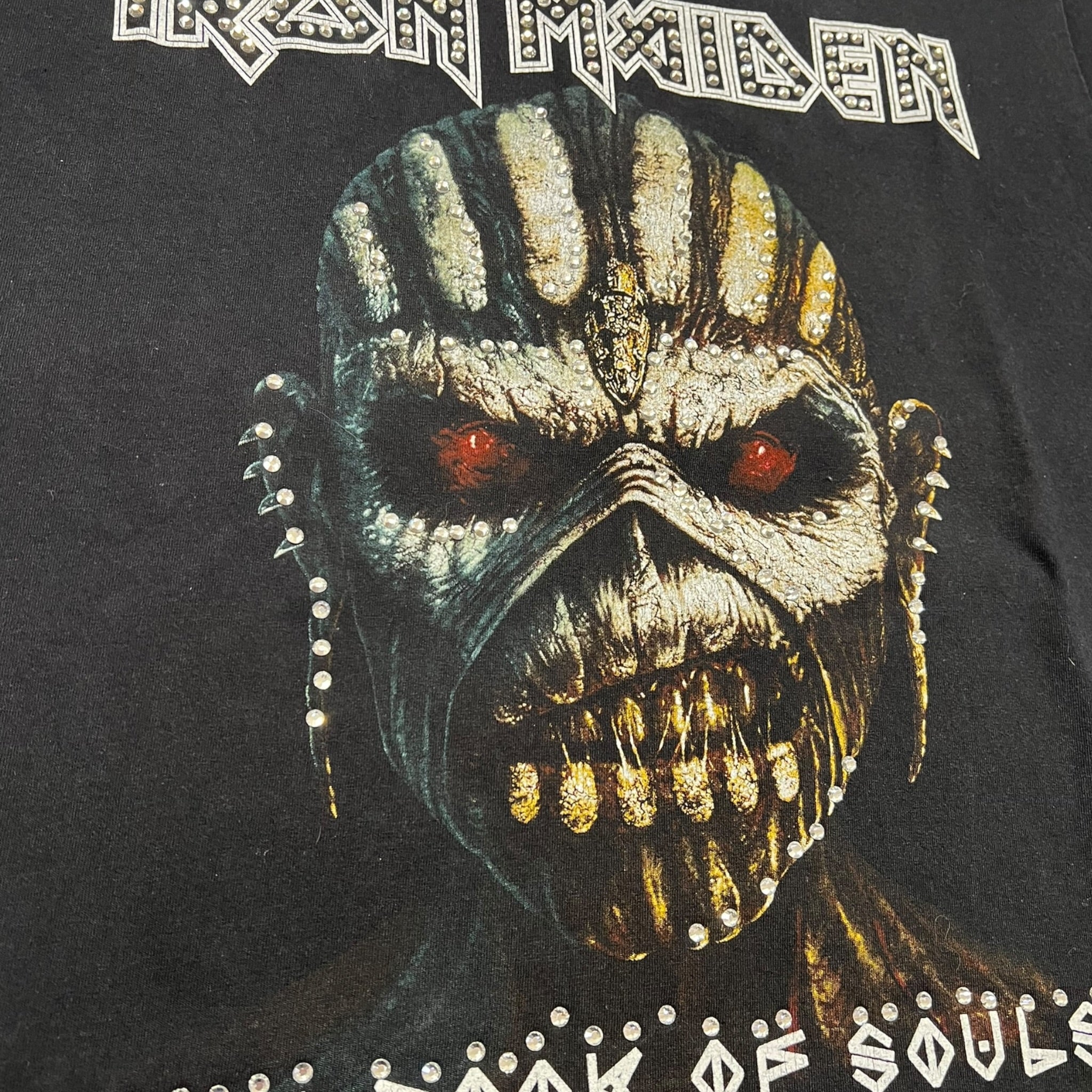 t shirt vintage con strass Iron Maiden tg M