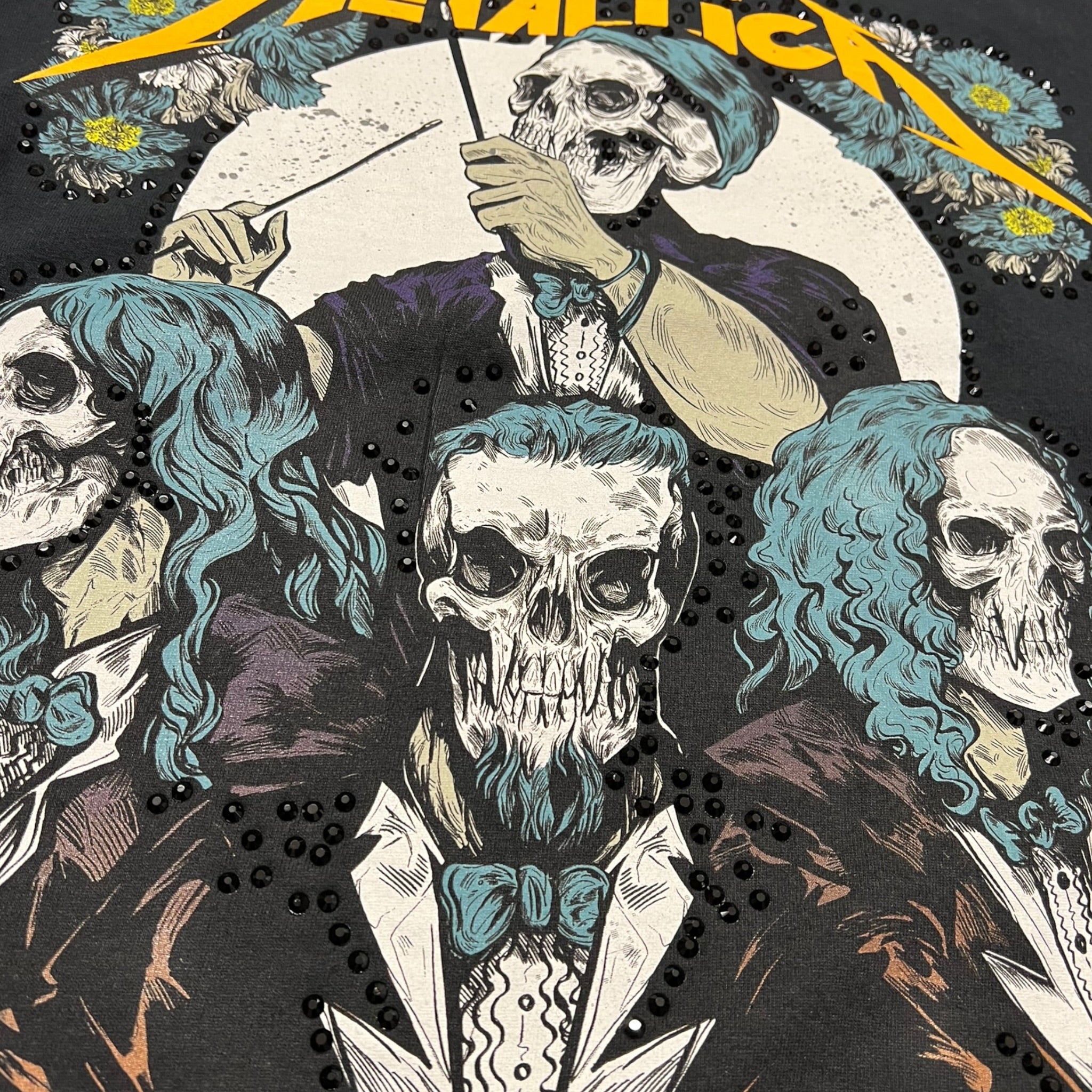 t shirt vintage con strass Metallica tg xxl