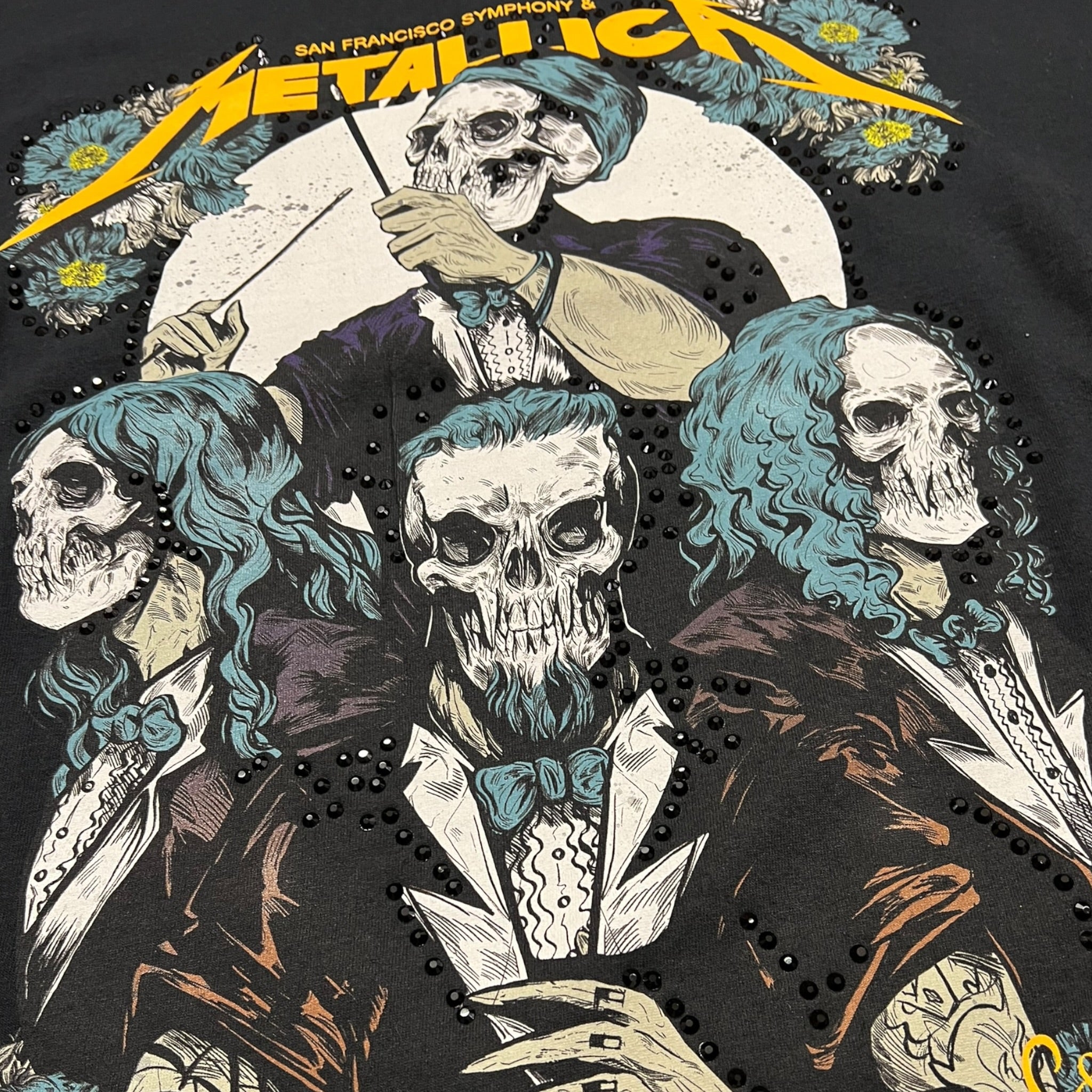 t shirt vintage con strass Metallica tg xxl