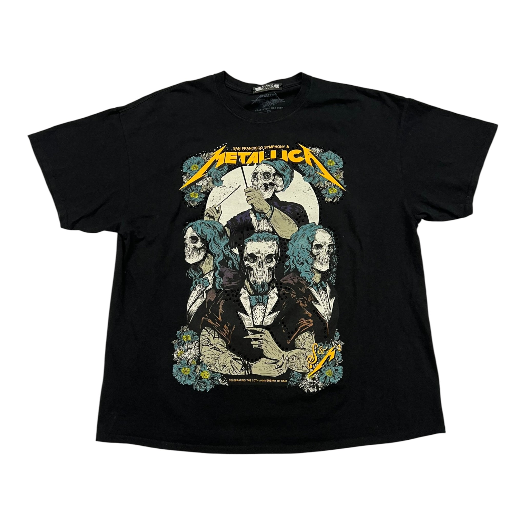 t shirt vintage con strass Metallica tg xxl