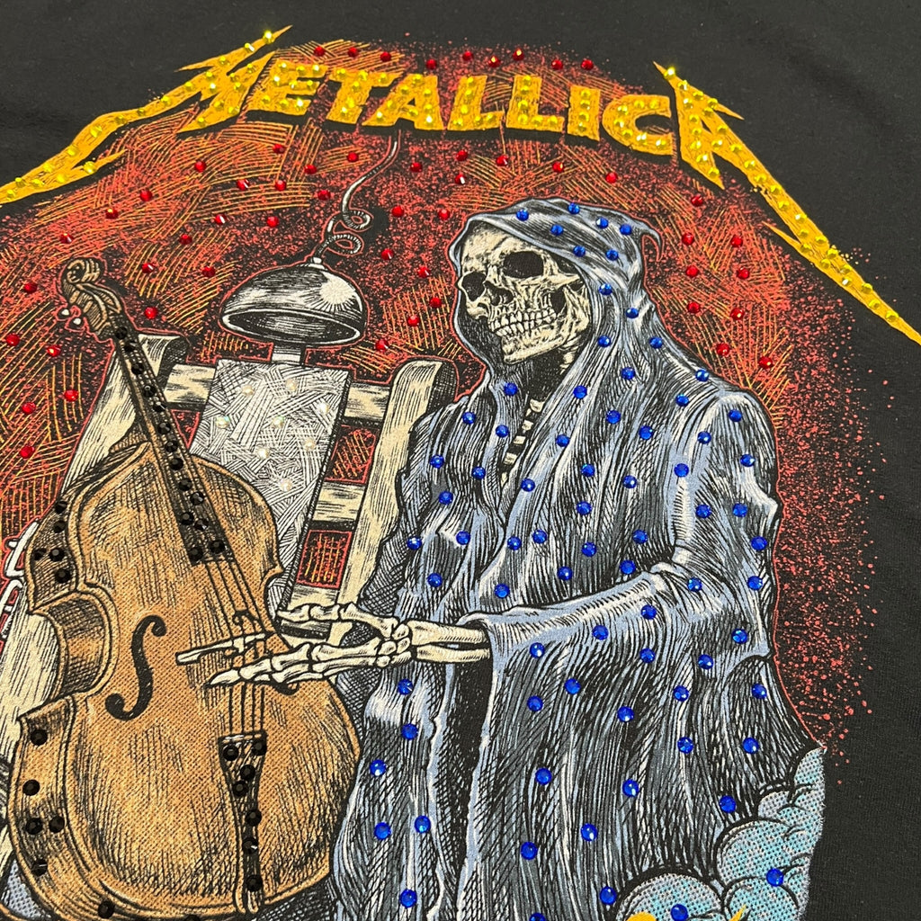 t shirt vintage con strass Metallica tg XXL