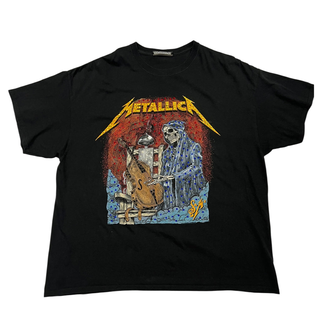 t shirt vintage con strass Metallica tg XXL