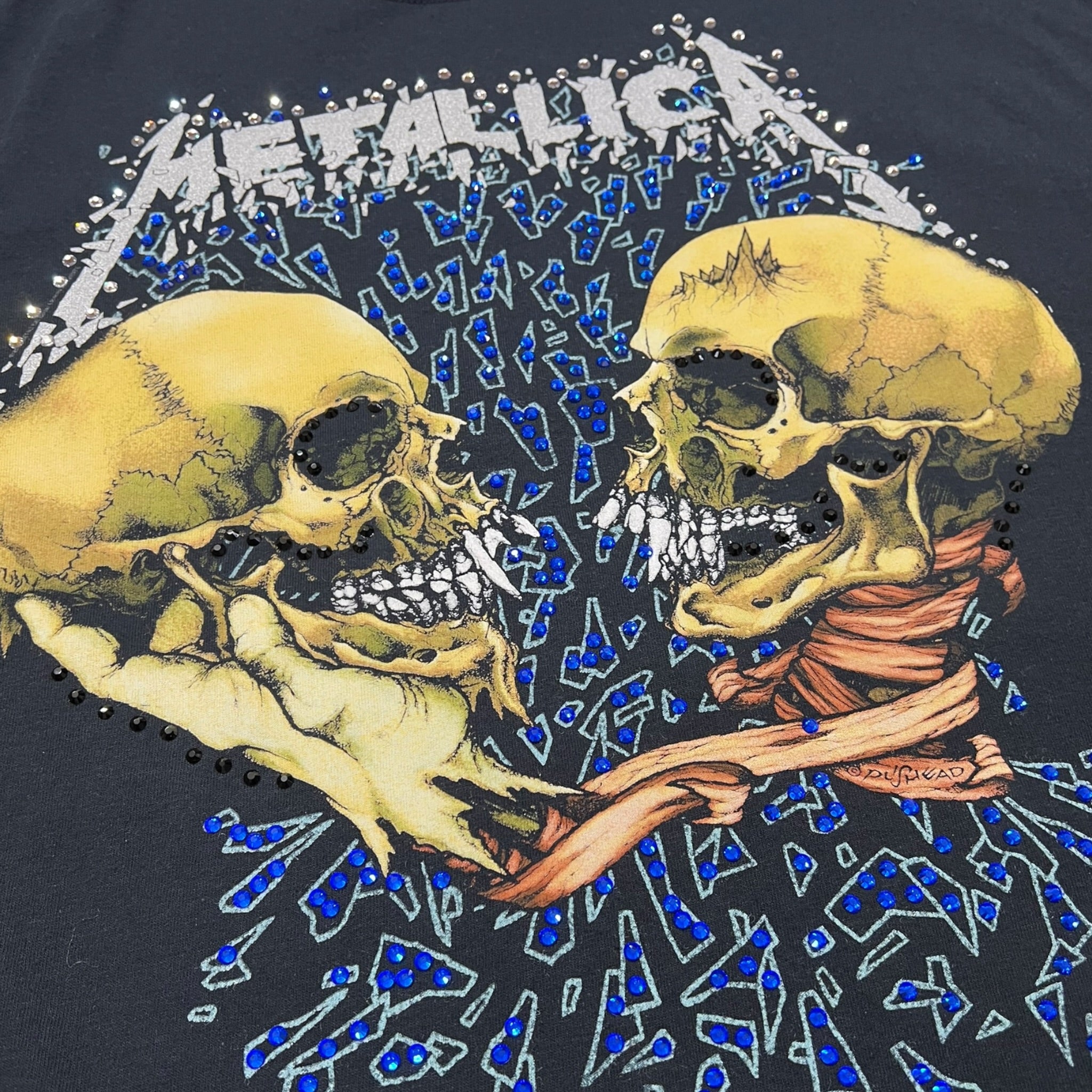 t shirt vintage con strass Metallica tg XXL