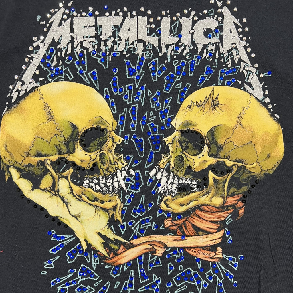 t shirt vintage con strass Metallica tg XXL