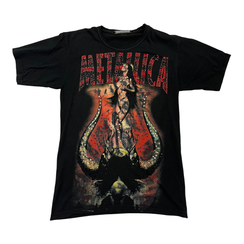 t shirt vintage con strass Metallica tg M