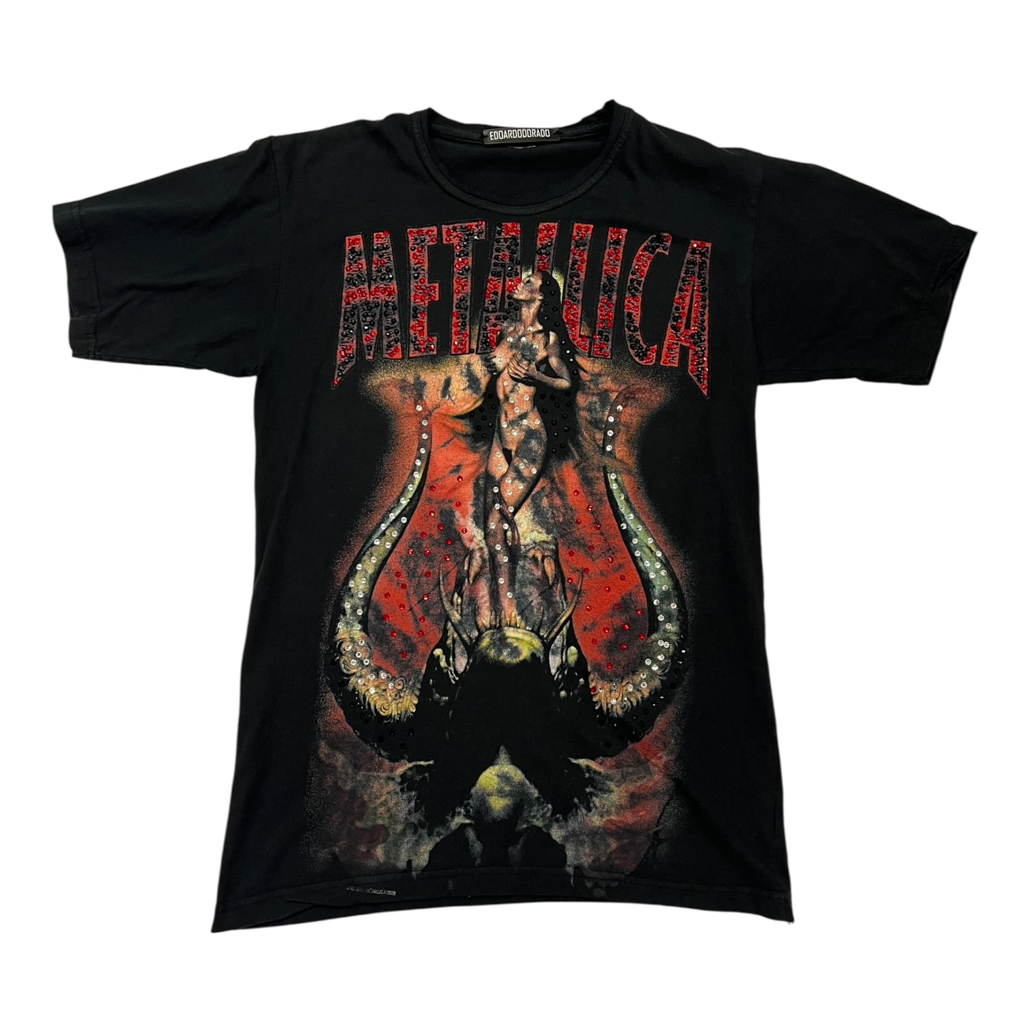 t shirt vintage con strass Metallica tg M