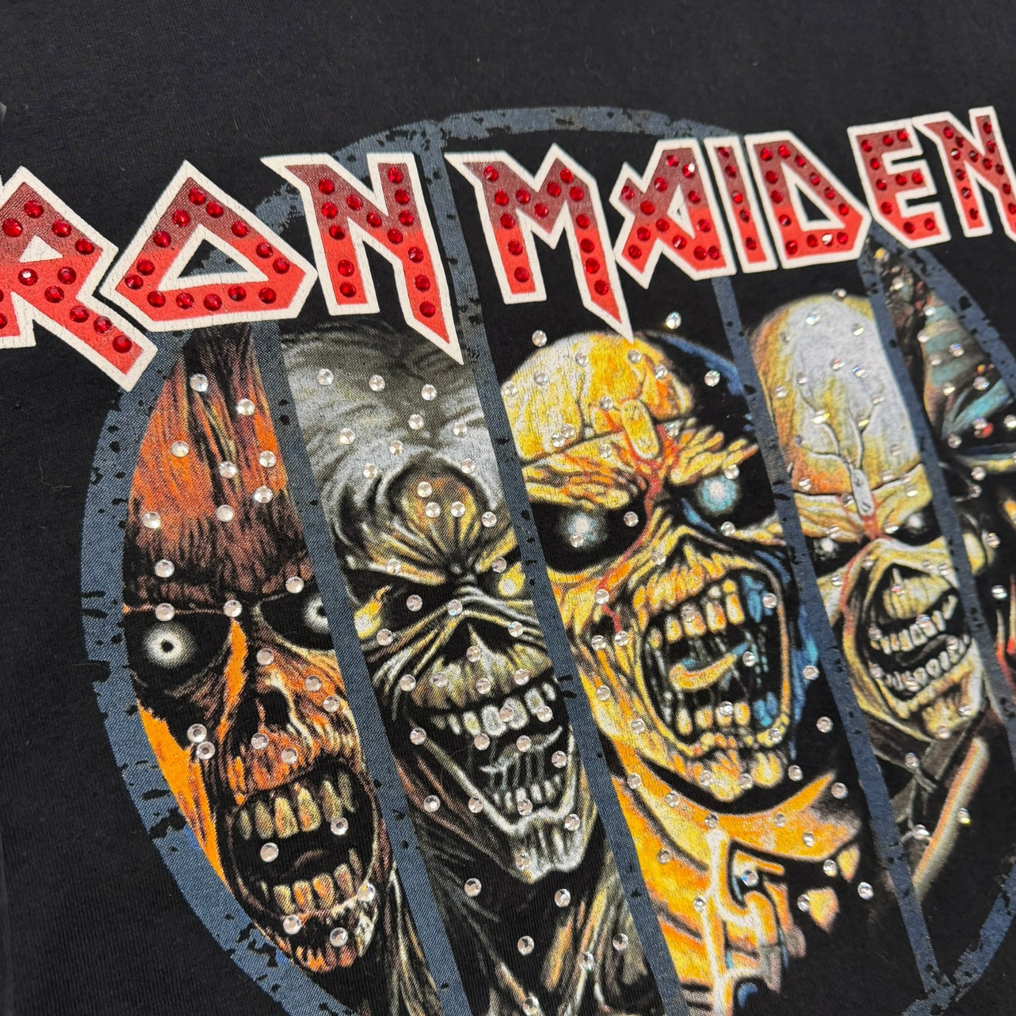 t shirt vintage con strass Iron Maiden tg XL