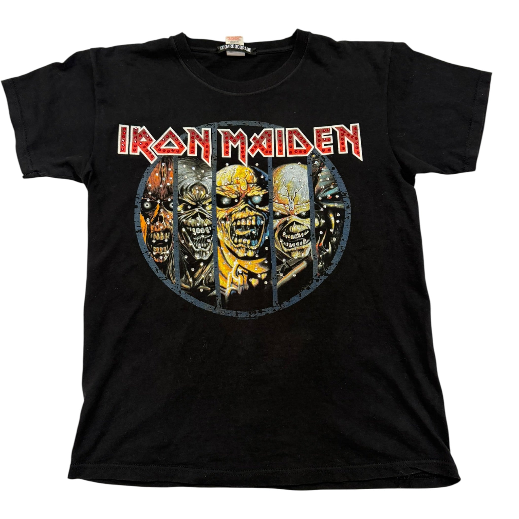 t shirt vintage con strass Iron Maiden tg XL