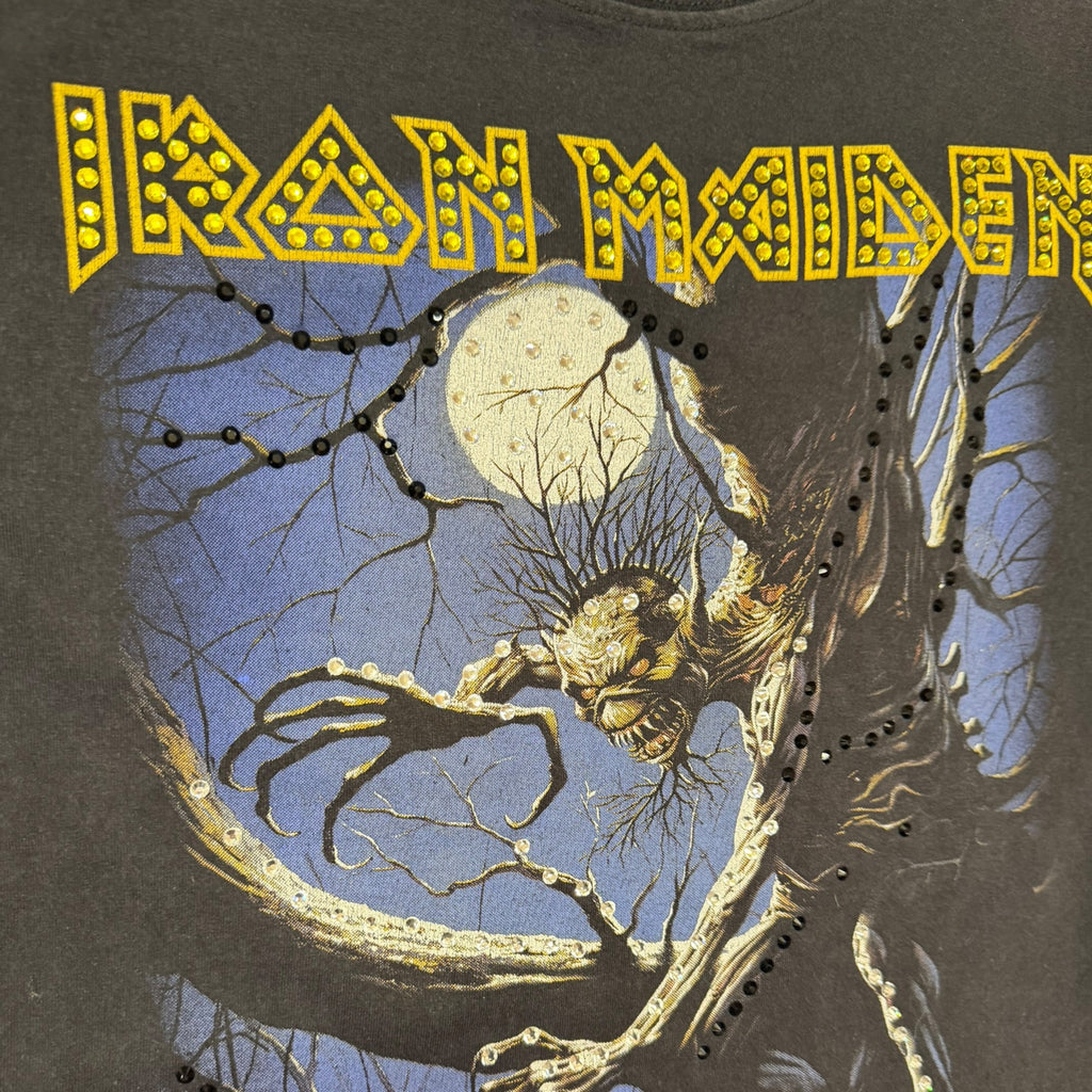 t shirt vintage con strass iron Maiden tg M