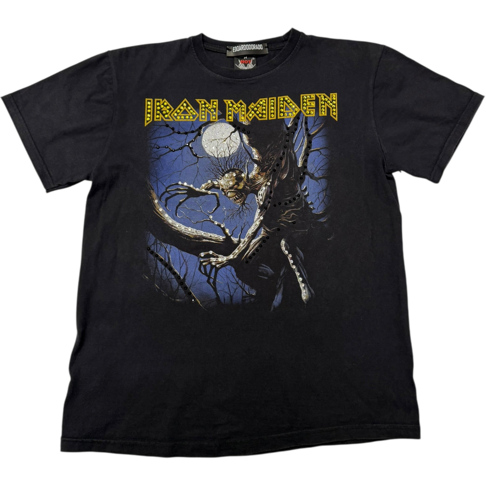 t shirt vintage con strass iron Maiden tg M