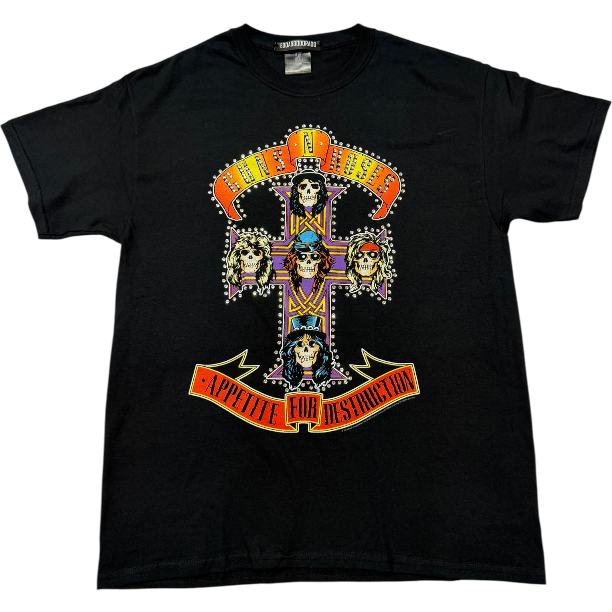 t shirt vintage con strass guns n roses tg L