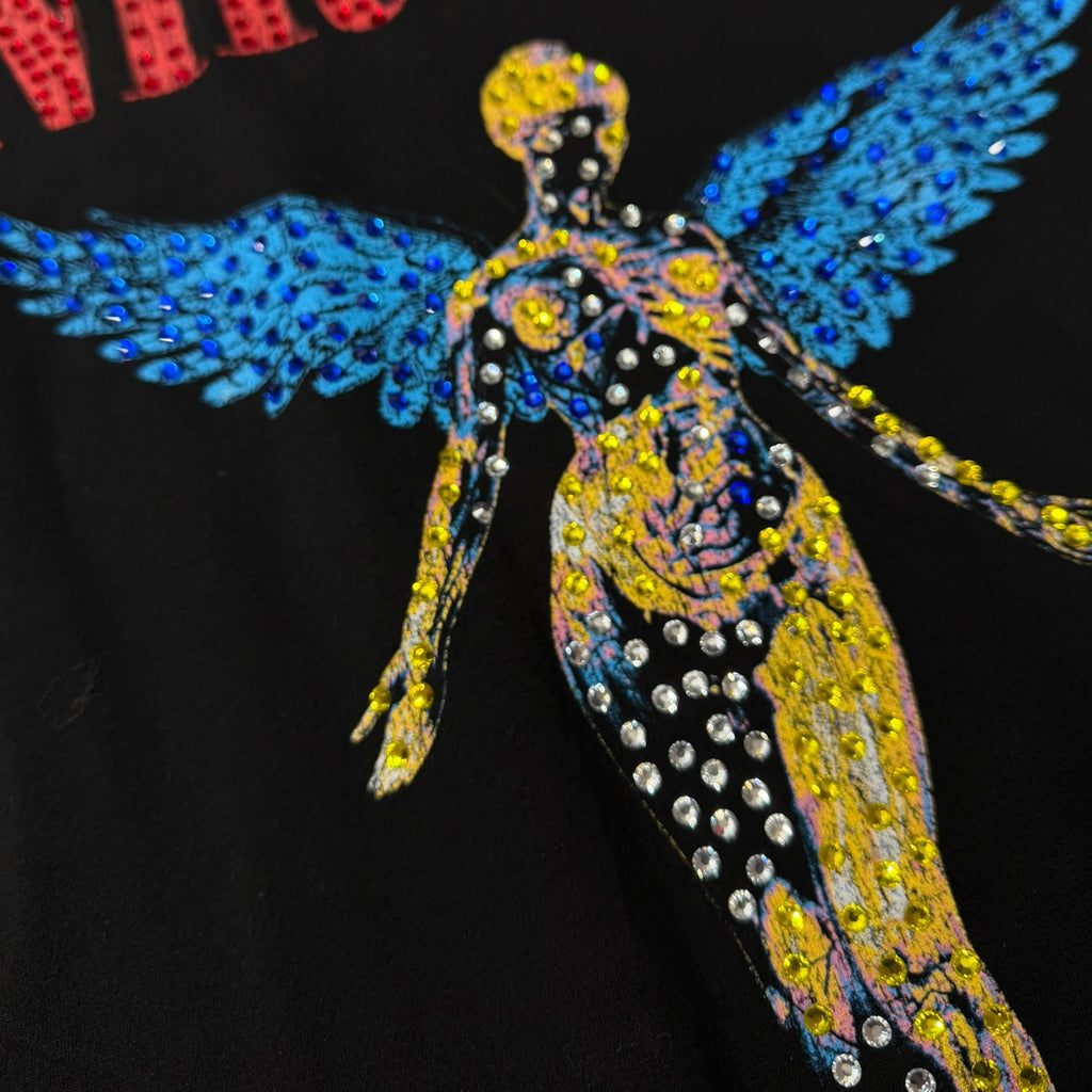 t shirt vintage con strass nirvana tg xxl
