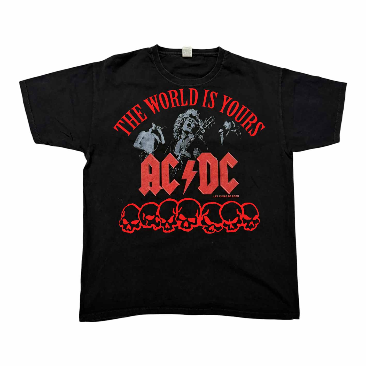 t shirt vintage sovrastampata acdc tg xL