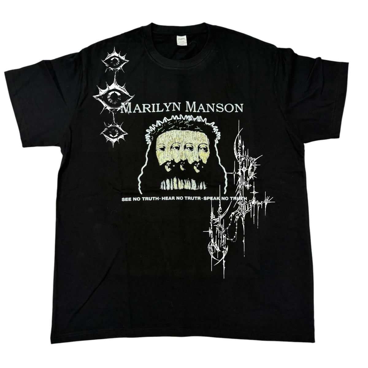 t shirt vintage sovrastampata con sigillism marilin manson tg XXL