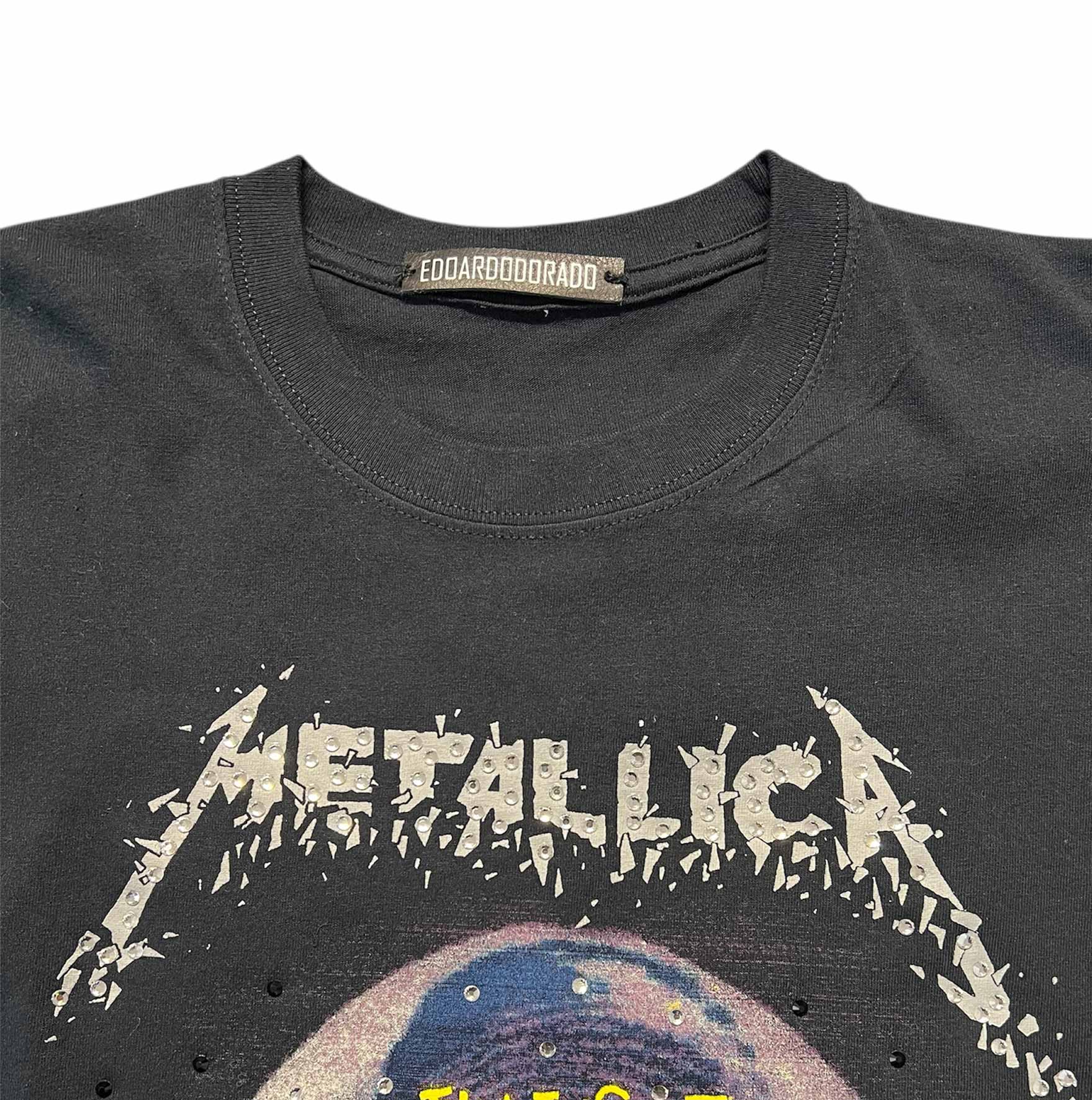 t shirt vintage con strass Metallica xxl