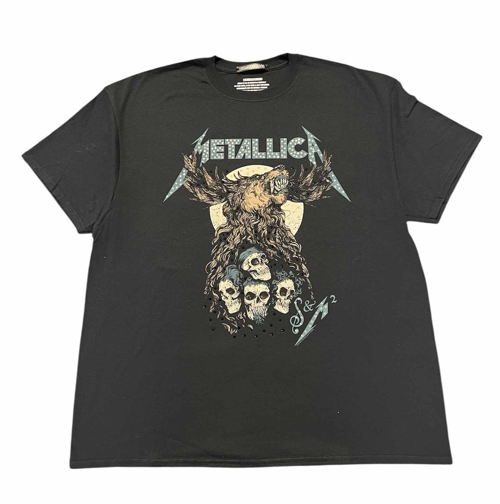 t shirt vintage con strass Metallica xxl