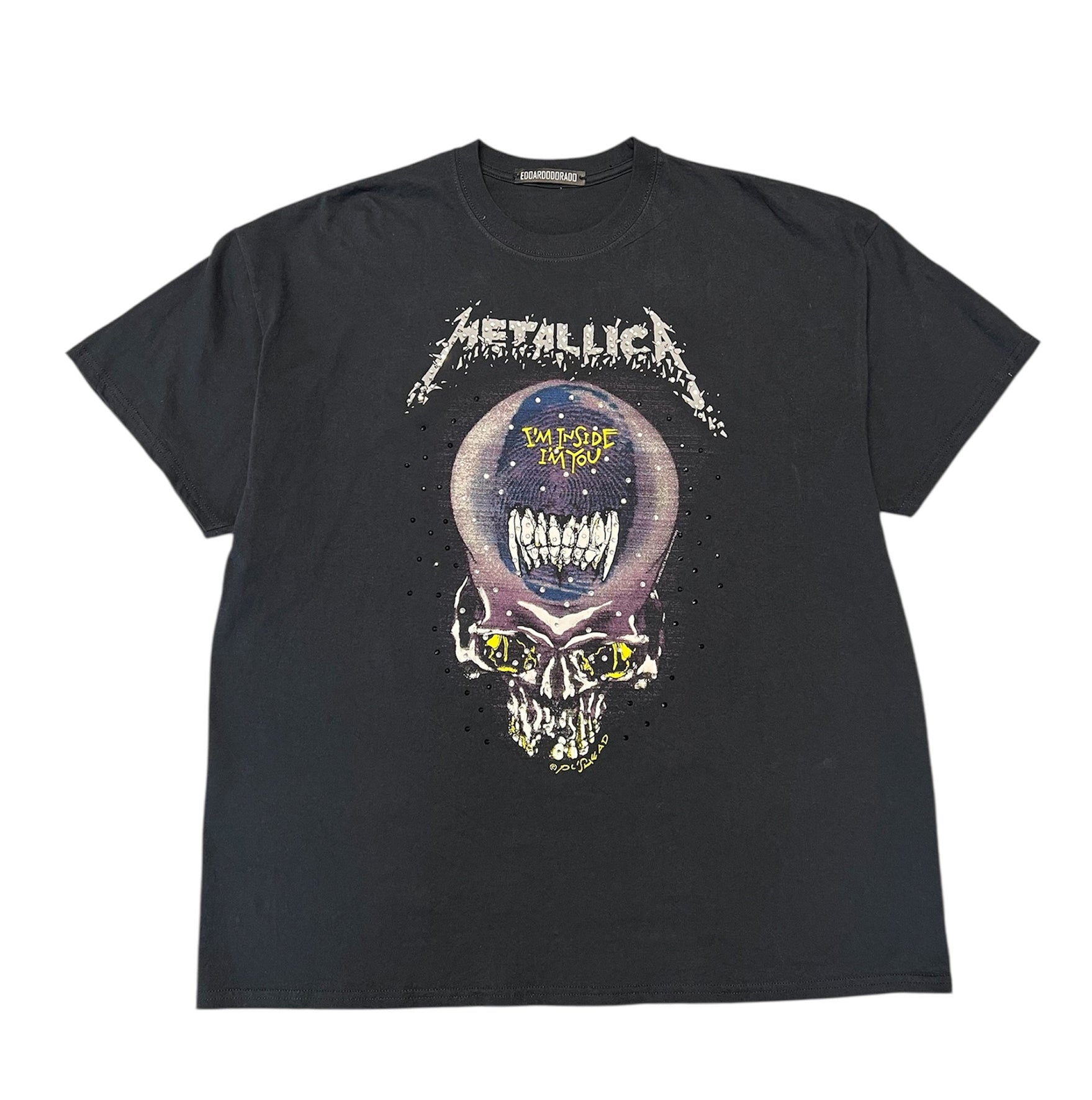 t shirt vintage con strass Metallica xxl