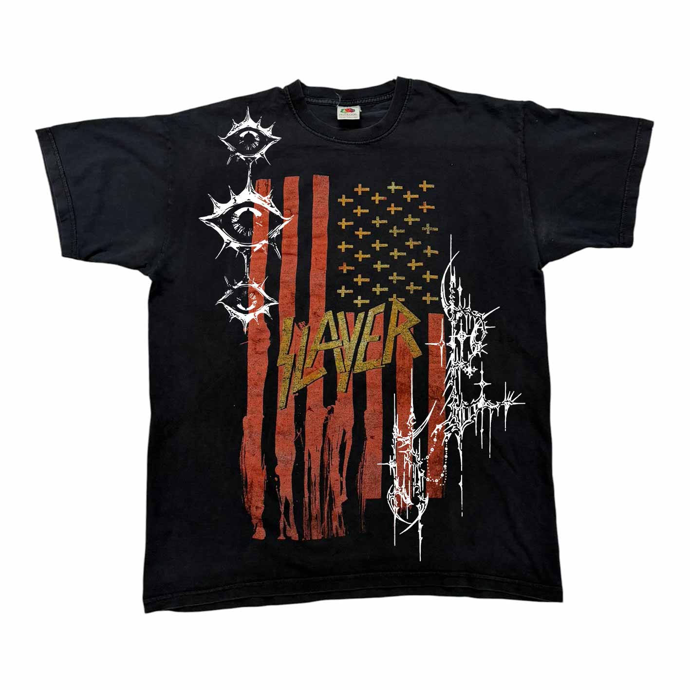 t shirt vintage sovrastampata con sigillism slayer tg M